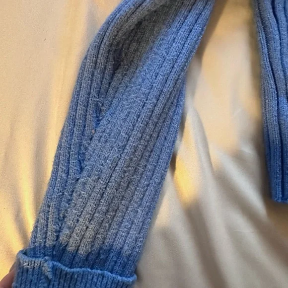 Anthropologie Blue Ribbed Sweater Set - Picture 3 of 6